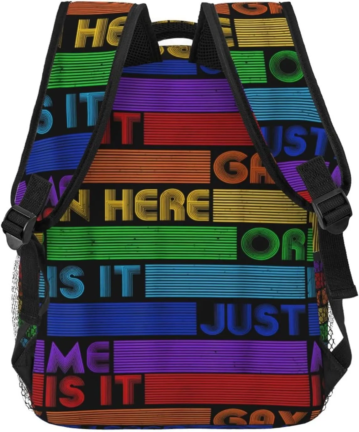 Is It Gay In Here LGBT Flag Gay Pride Rainbow Backpack Lightweight Laptop Backpack Casual Daypack Travel Double Shoulder Bag For Women Men