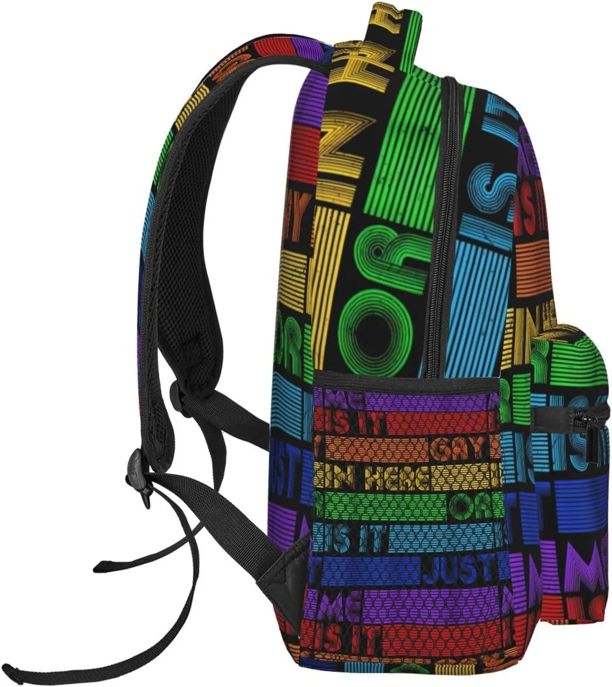Is It Gay In Here LGBT Flag Gay Pride Rainbow Backpack Lightweight Laptop Backpack Casual Daypack Travel Double Shoulder Bag For Women Men