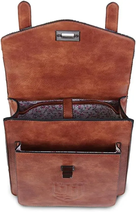 Islander HarrisTweed The Mini Carloway Backpack, Chestnut-Blue Tartan, Mini