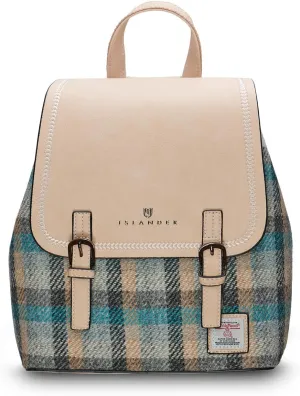 Islander Women Harris tweed Jura Backpack, Islander Tartan, 24cm*12cm*28cm