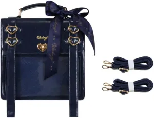 Ita Bag Backpack Pins Display Backpack with Insert Ribbon JK Single Shoulder Crossbody Bag Square Handbag and Purse (Blue)