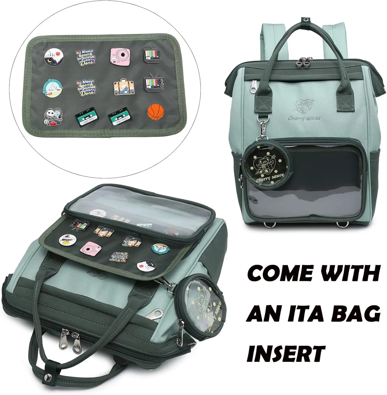 Ita Bag Pin Kawaii Cute Display Mommy Backpack for School Anime Cosplay with Insert