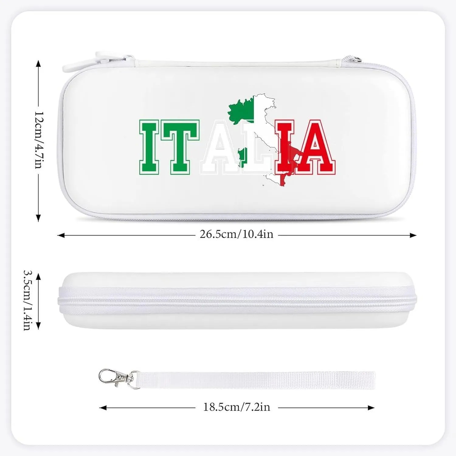 Italia Flag Colors Italia Map Slim Carrying Case with 15 Game Cartridges Compatible with Switch Hard Portable Travel Carry Case