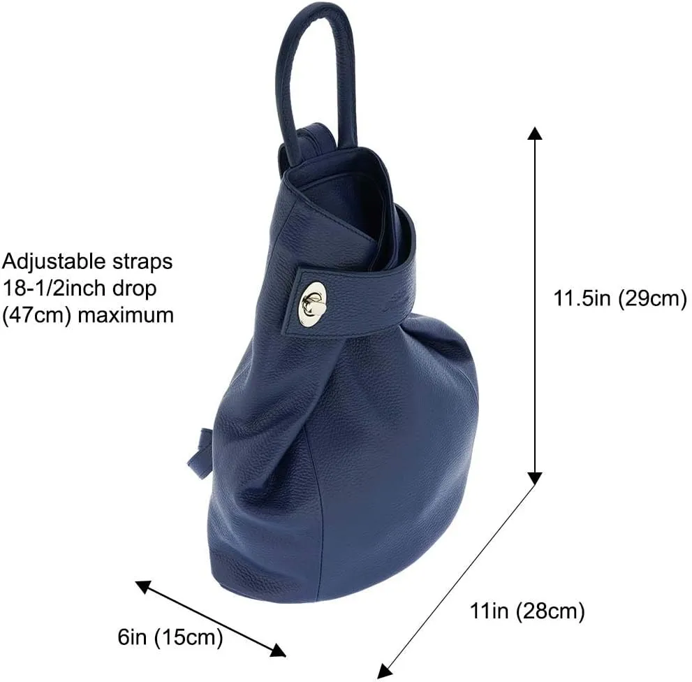 Italian Genuine Leather Ostrich Pattern Top Dual Handles Tote Shoulder Bag Backpack Handbag For Women