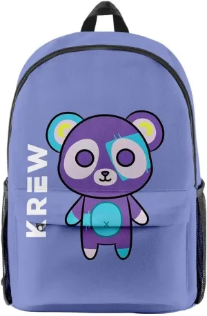 ItsFunneh Krew District Merch Zipper Backpack Men/Women Funny Cartoon Canvas Bag Oxford Cloth Travel Bag (HL07127)