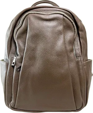 IVAN TROY MADE IN ITALY Anta Leather Zipper Backpack - Stylish and Durable Leather Backpack for Women (Gray)