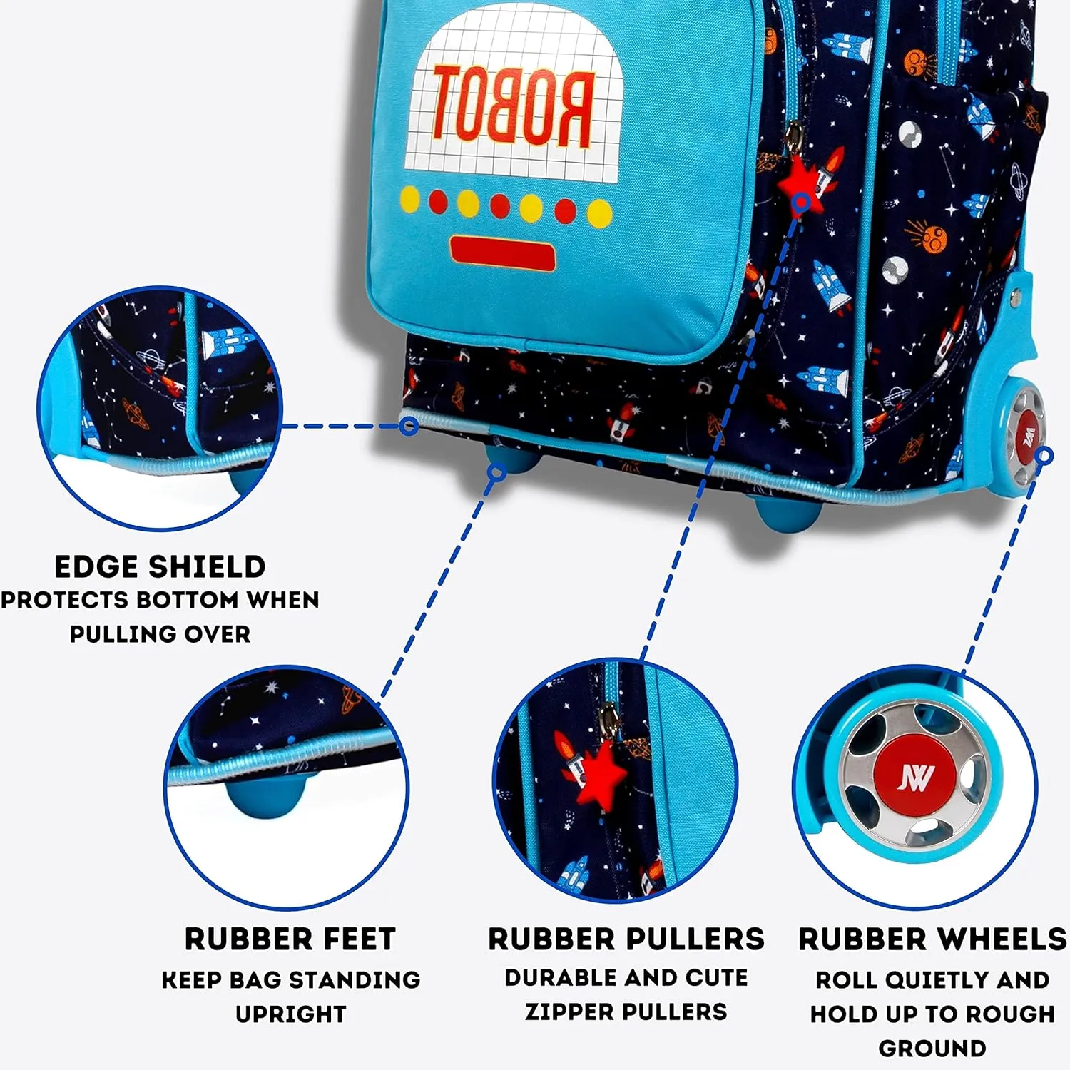 J World New York Kids' Sparkle Rolling Backpack
