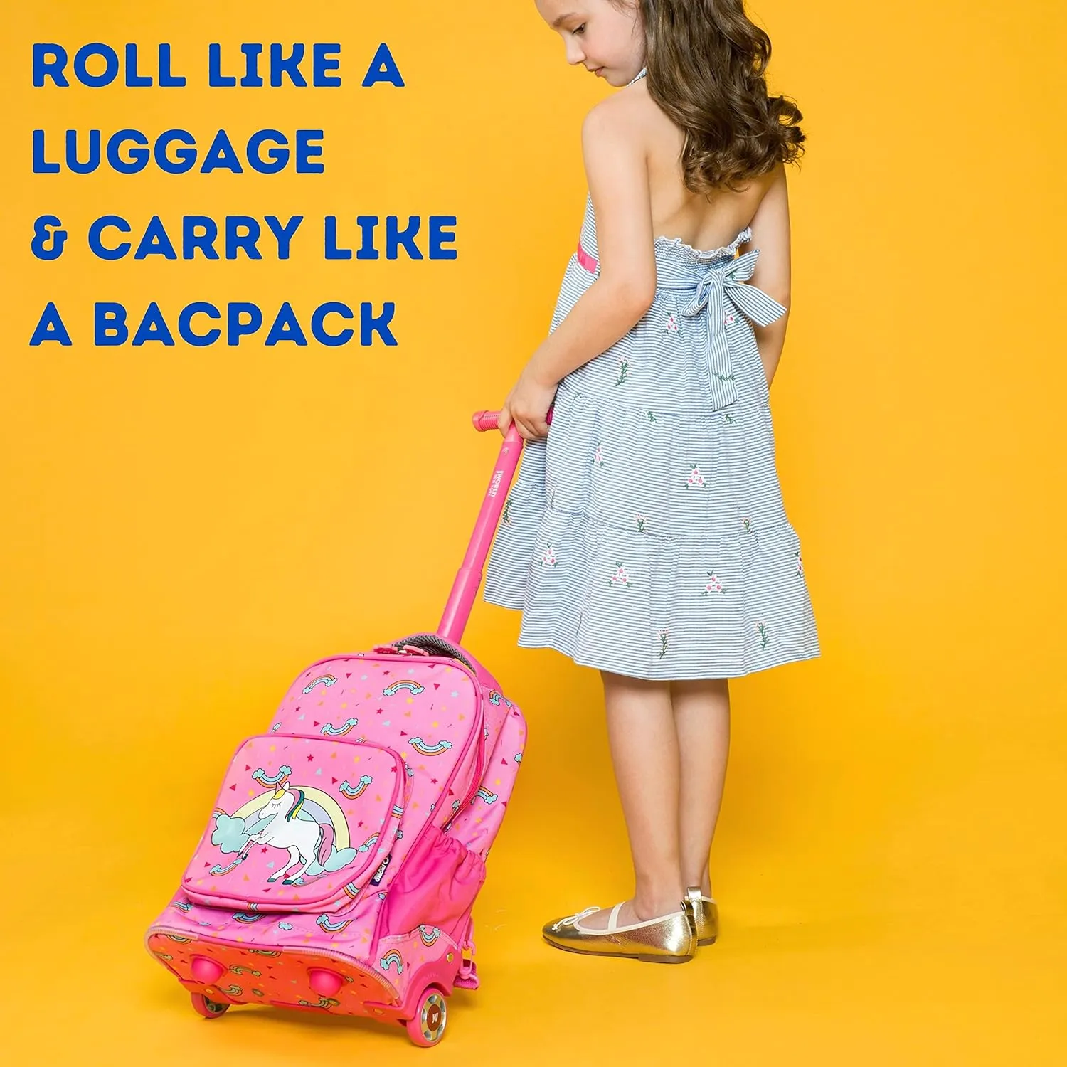 J World New York Kids' Sparkle Rolling Backpack