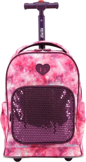 J World New York Kids' Sparkle Rolling Backpack
