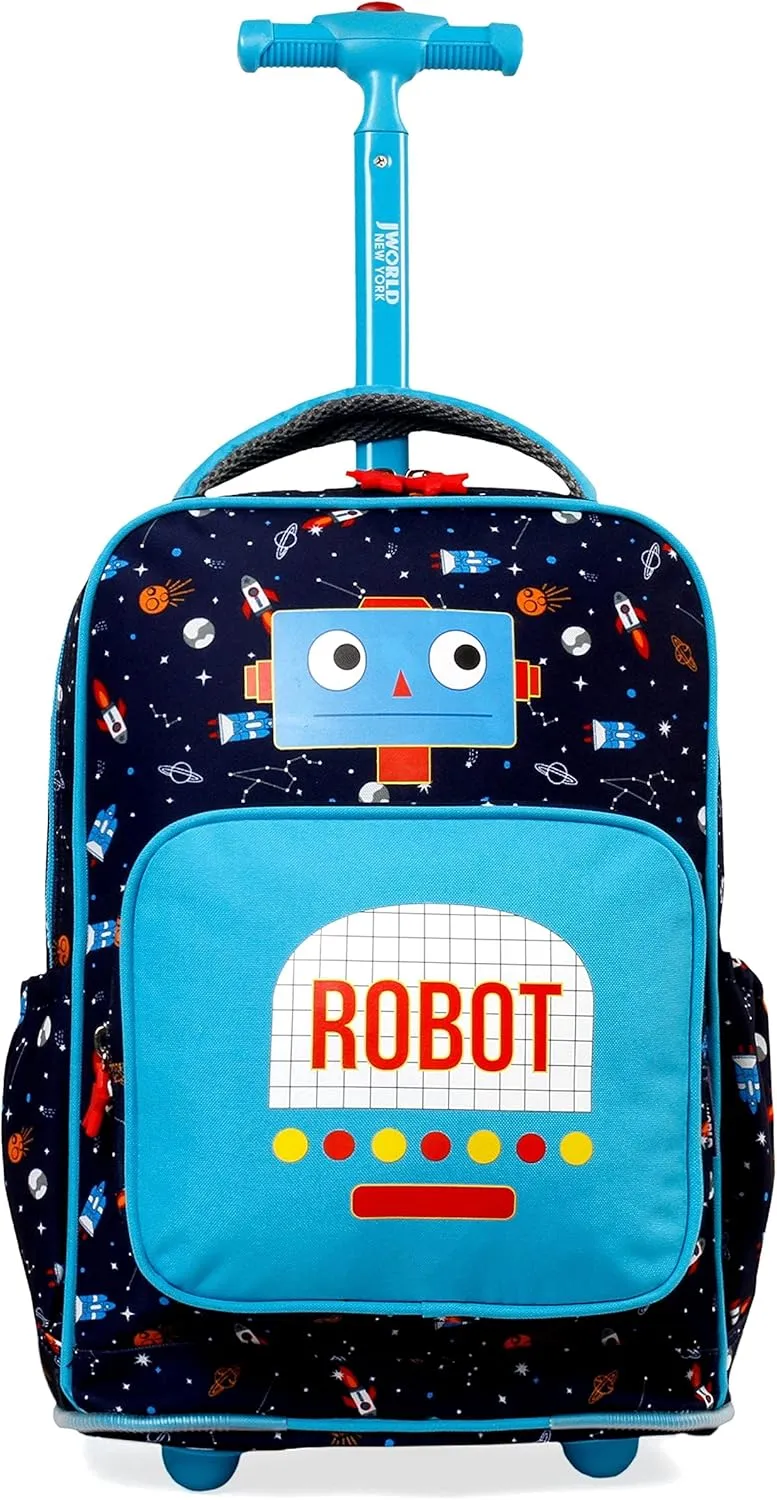 J World New York Kids' Sparkle Rolling Backpack