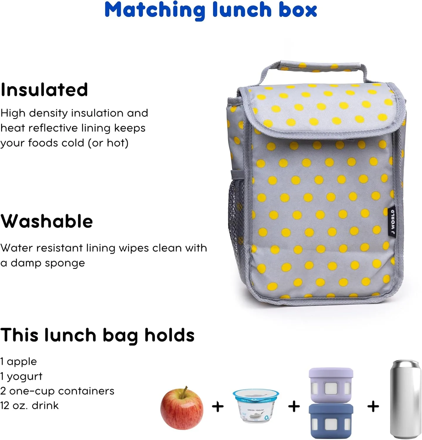 J World New York Lollipop Kids Rolling Backpack & Lunch Bag Set, Candy Buttons, One Size
