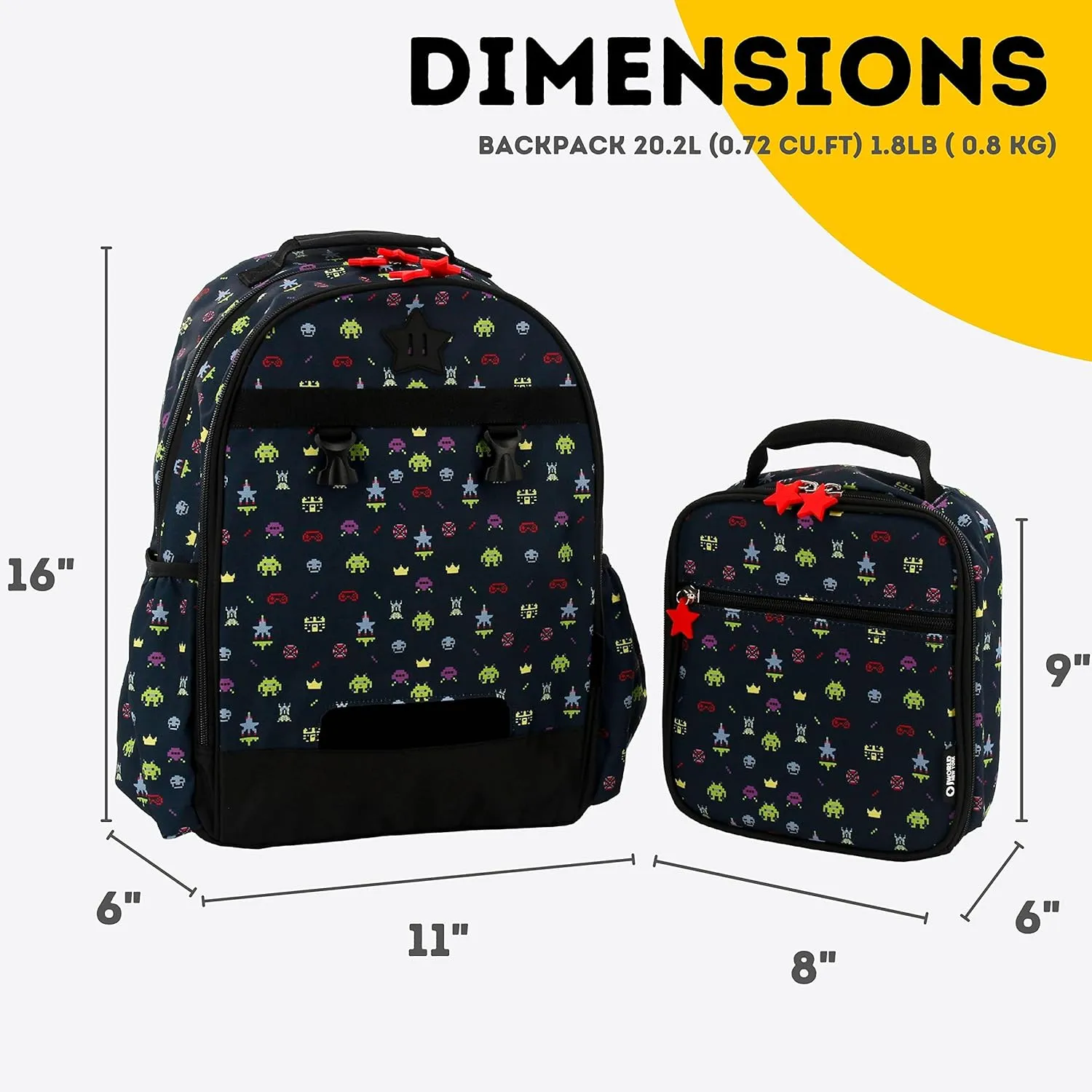 J World New York Unisex Kid's Backpack with Lunch Bag Set, Game, One Size
