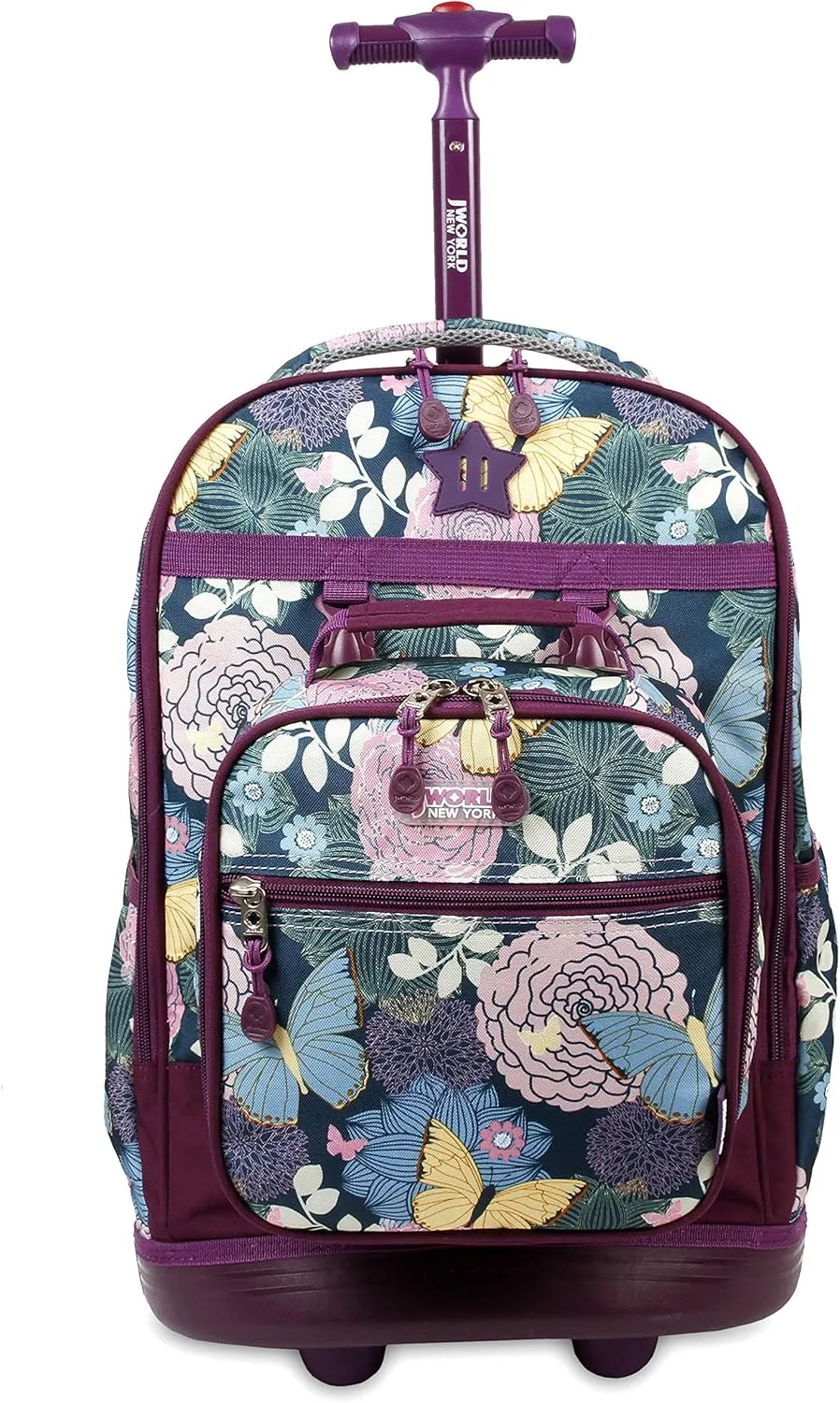 J World New York Unisex Kid's Duo Rolling Backpack with Lunch Box Set, Secret Garden, One Size
