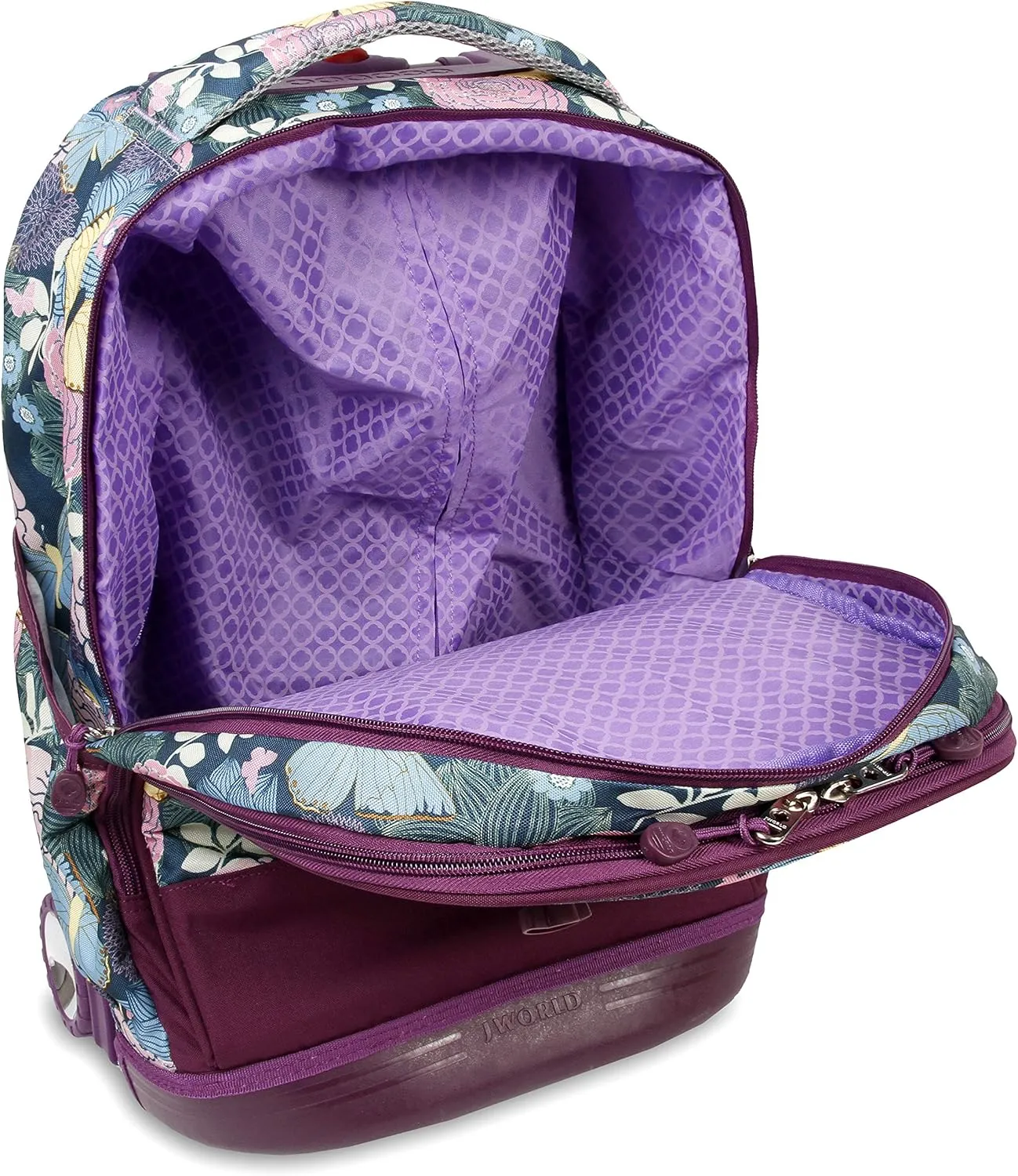 J World New York Unisex Kid's Duo Rolling Backpack with Lunch Box Set, Secret Garden, One Size
