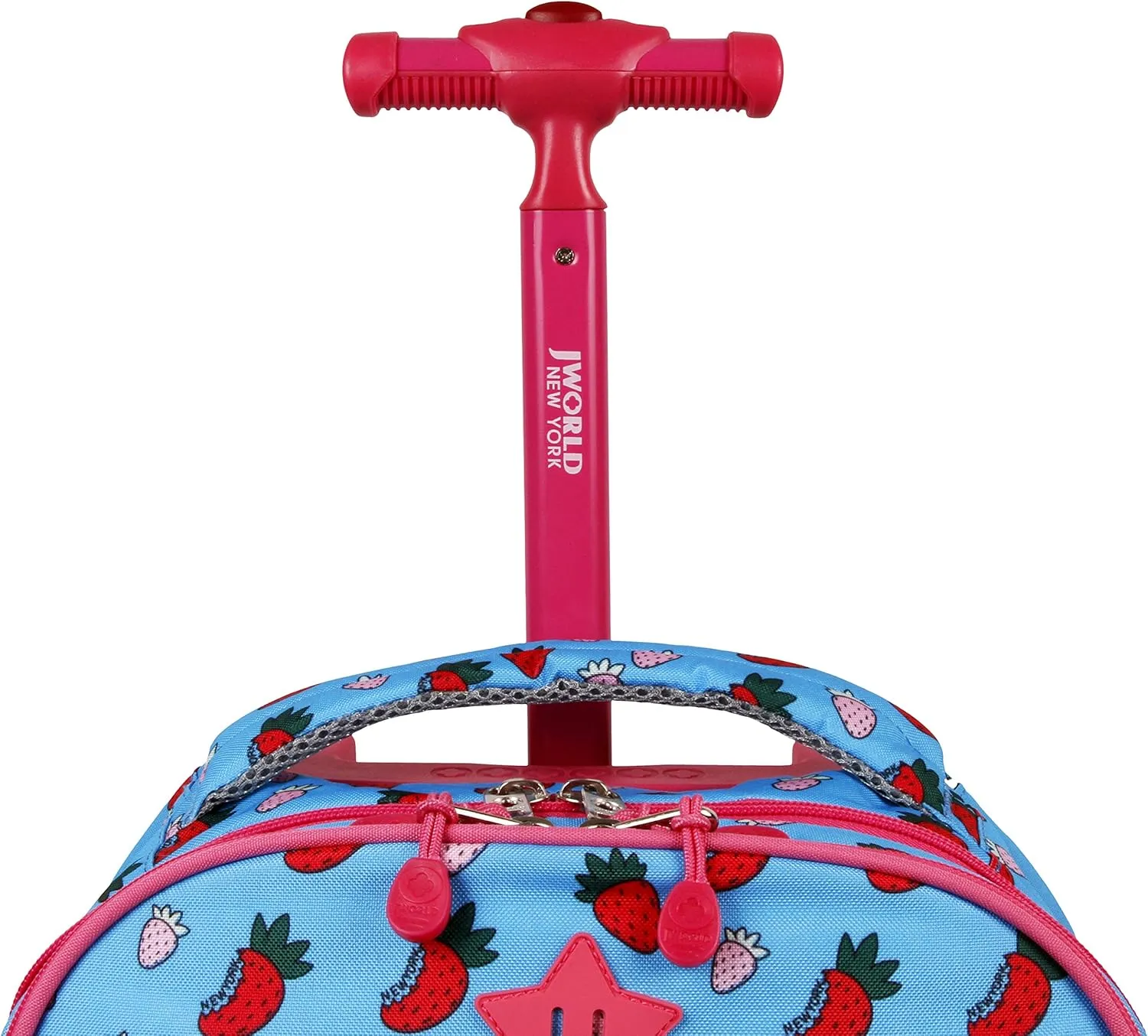 J World New York Unisex Kid's Duo Rolling Backpack with Lunch Box Set, Strawberry, One Size
