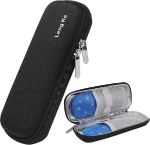 JAKAGO Insulin Cooler Travel Case With 2 Gel Ice Pack TSA Approved Diabetic Medication Cooler Bag With Thermal Insulation Mini Medical Cooling Pouch For Traveling (Black)