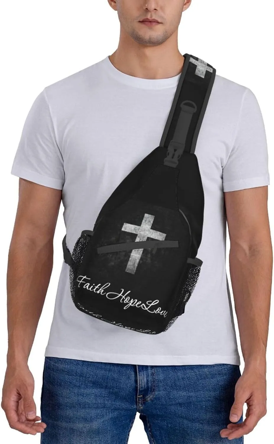 Jesus Bible Shoulder Bag Christian Sling Backpack Daypack Casual Backpack Cross Hiking Bag Bible Backpack