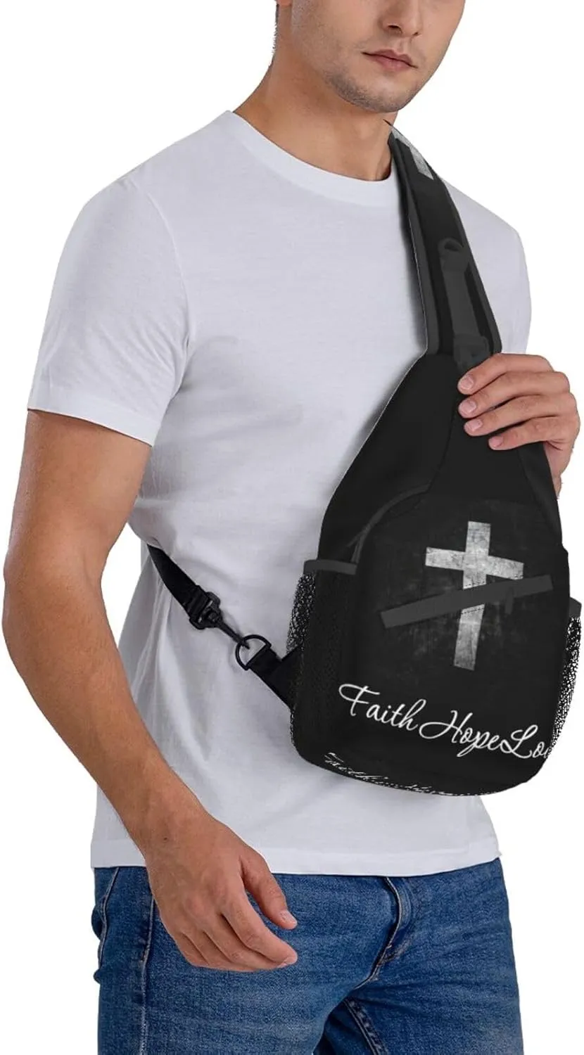 Jesus Bible Shoulder Bag Christian Sling Backpack Daypack Casual Backpack Cross Hiking Bag Bible Backpack