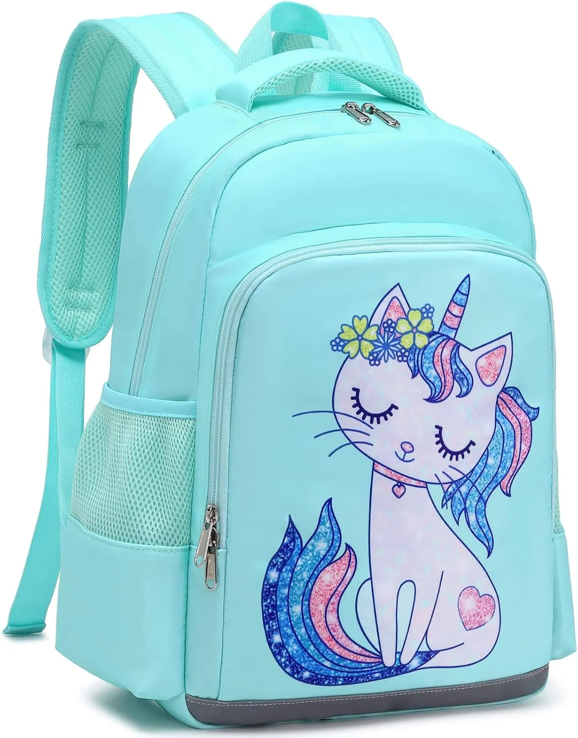 JIANYA Kids Backpack for School Girls Preschool Kindergarten Backpack with Lunch Box & Chest Strap, 15" Tall