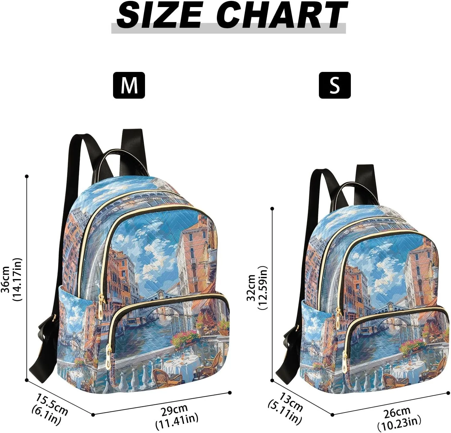 Joisal Venice Riverbank Cafe Backpack for Women Small Anti Theft Work Backpack Woman Medium Travel Bag