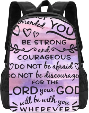 Joshua 1 9 Be Strong Bible Scripture Verse Lightweight Packable Backpack Travel Casual Hiking Daypack Foldable Backpack For Men Women