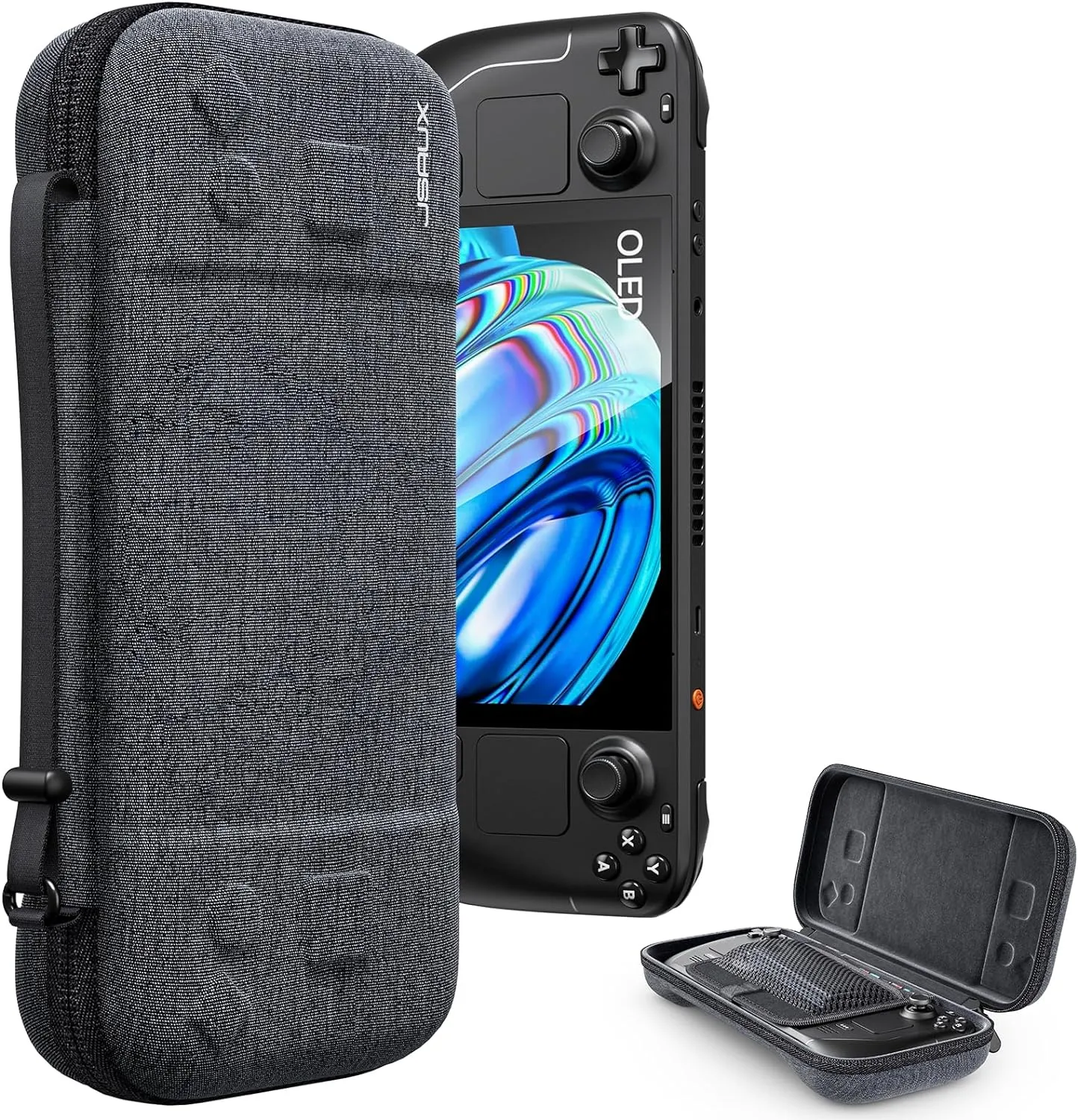 JSAUX Ultra Slim Carrying Case Compatible with Steam Deck (OLED), Steam Deck Case Protective Hard Shell Portable Travel Bag - BG0112