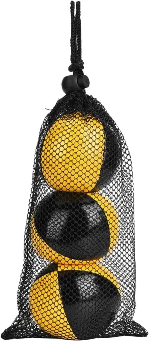 Juggling Balls, Juggling Ball Equipment 3PCS Yellow Black PU Clown Playing with Net Bag Juggle Ball for Beginner