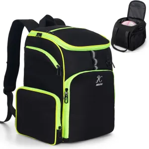 JUMO CYLY Bowling Backpack, Bowling Ball Bag with Inner Bowling Tote Bag and Shoe Compartment Up to US Mens Size 16 Shoes Single Ball Bowling Bag Padded Ball Holder Gift for Bowling Lover, Black