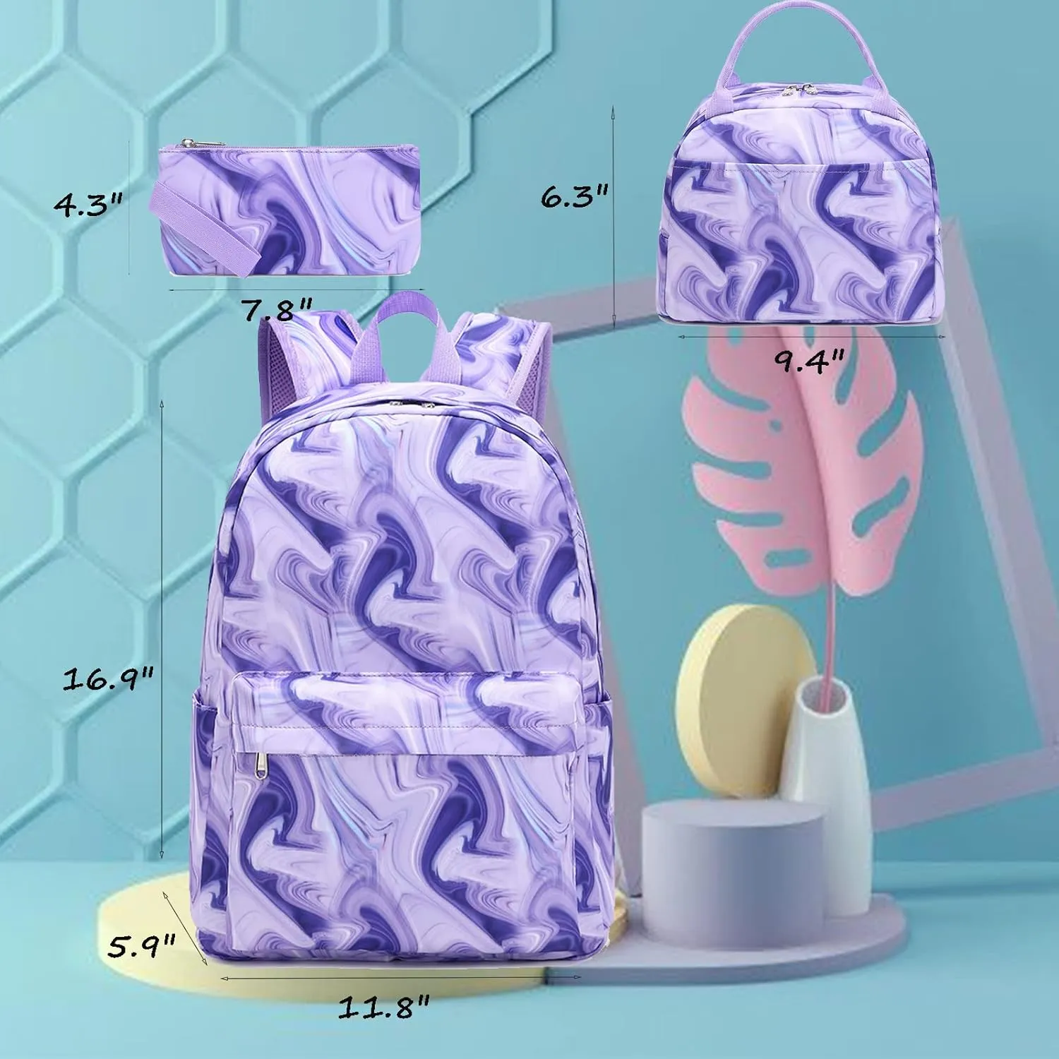 Jumpopack Backpack for Girls School Bag With Lunch Box - Kids Bookbag for Teen Girls