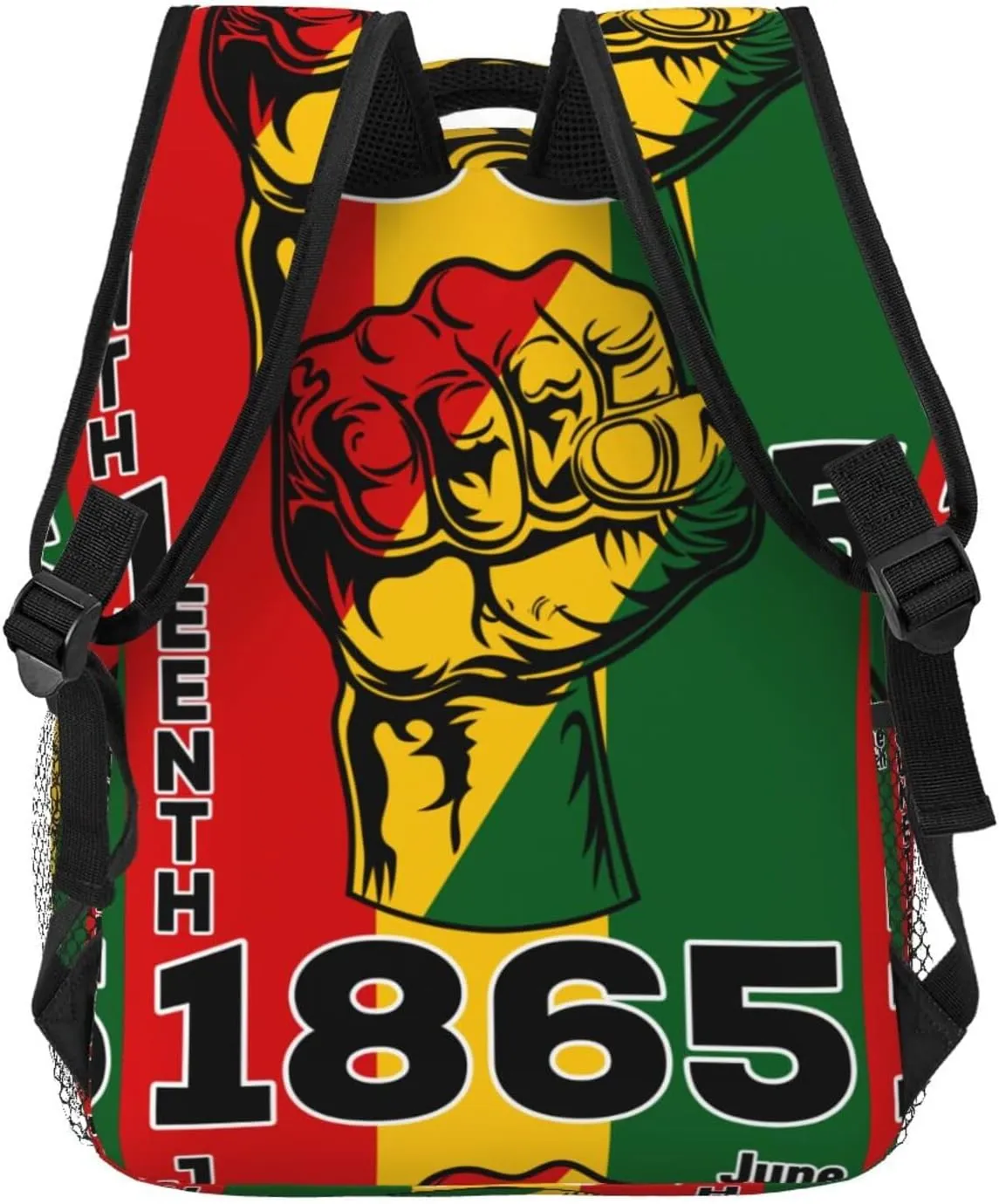Juneteenth Black History Month Pride Victory Fist Backpack Lightweight Laptop Backpack Casual Daypack Travel Double Shoulder Bag For Women Men