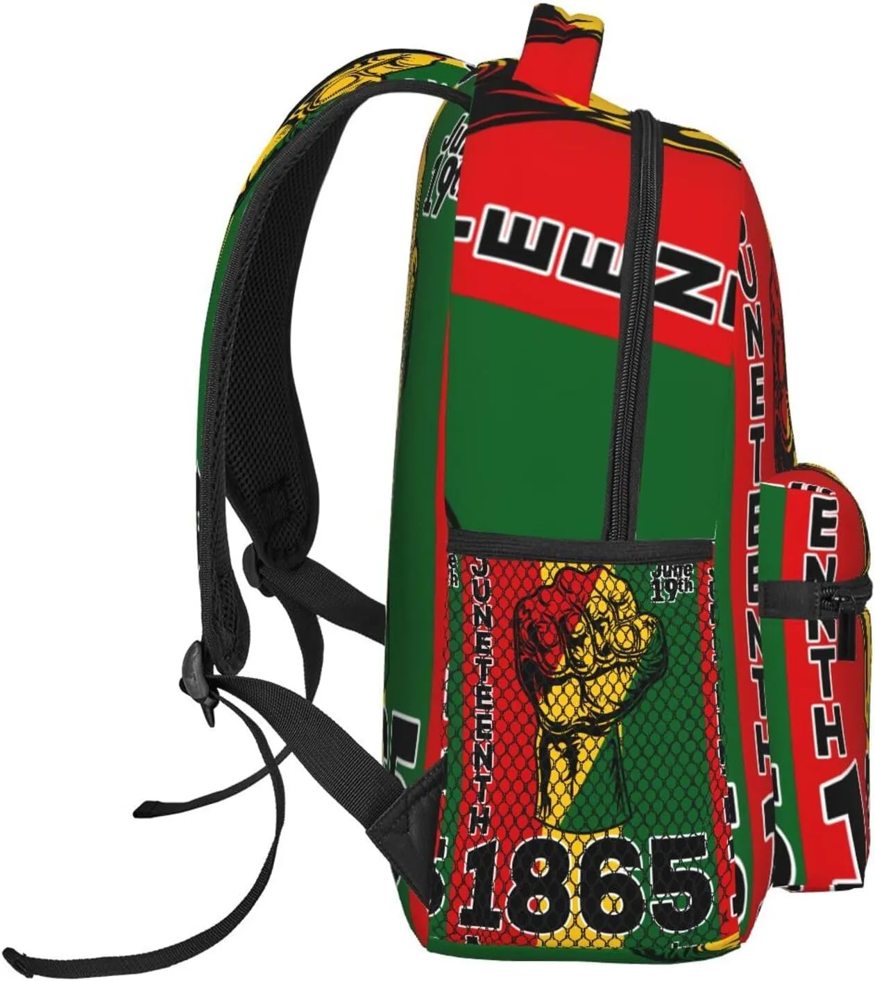 Juneteenth Black History Month Pride Victory Fist Backpack Lightweight Laptop Backpack Casual Daypack Travel Double Shoulder Bag For Women Men