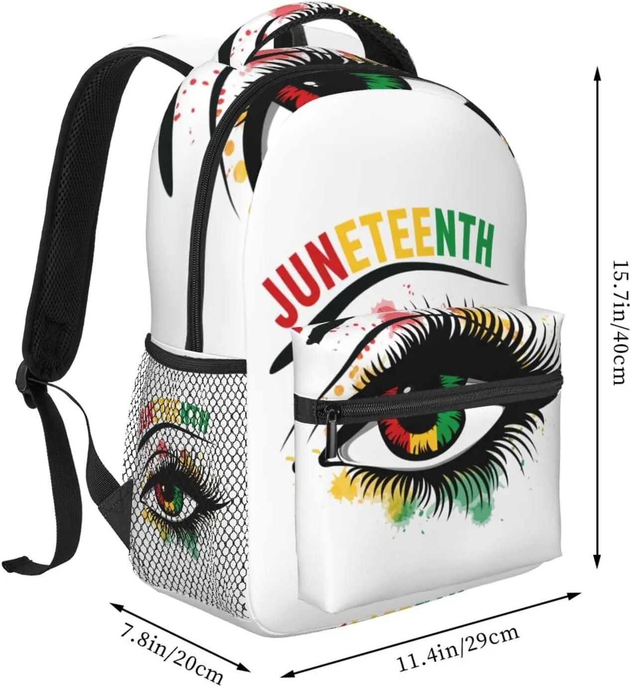 Juneteenth Black History Month Women Eys Backpack Lightweight Laptop Backpack Casual Daypack Travel Double Shoulder Bag For Women Men