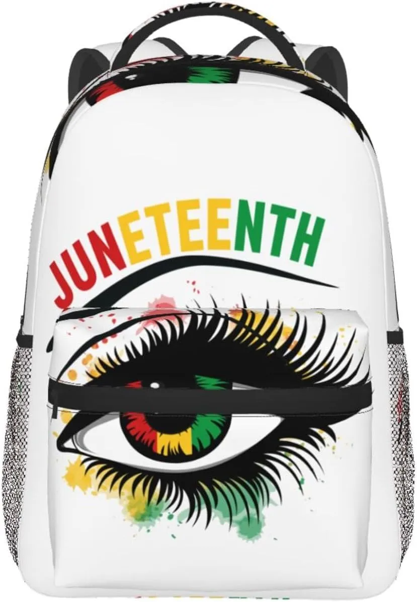 Juneteenth Black History Month Women Eys Backpack Lightweight Laptop Backpack Casual Daypack Travel Double Shoulder Bag For Women Men