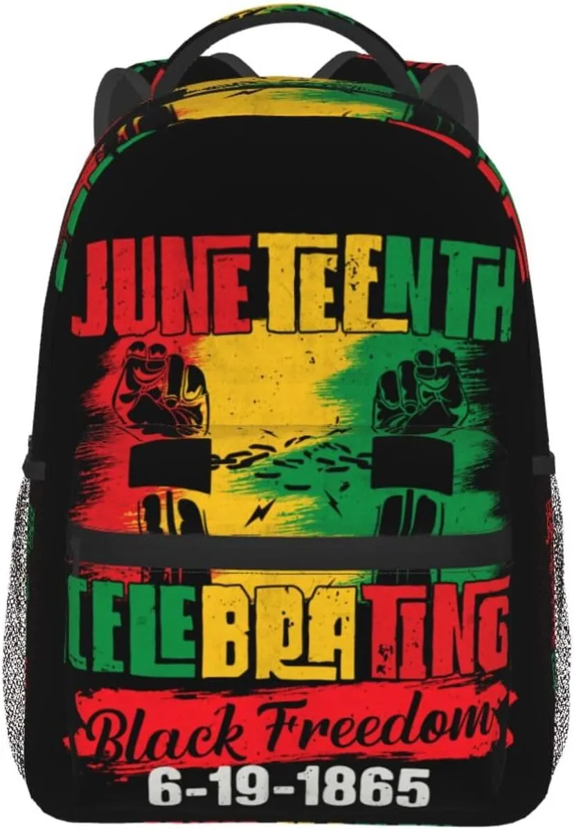 Juneteenth Celebrating Black Freedom 1865 Backpack Lightweight Laptop Backpack Casual Daypack Travel Double Shoulder Bag For Women Men