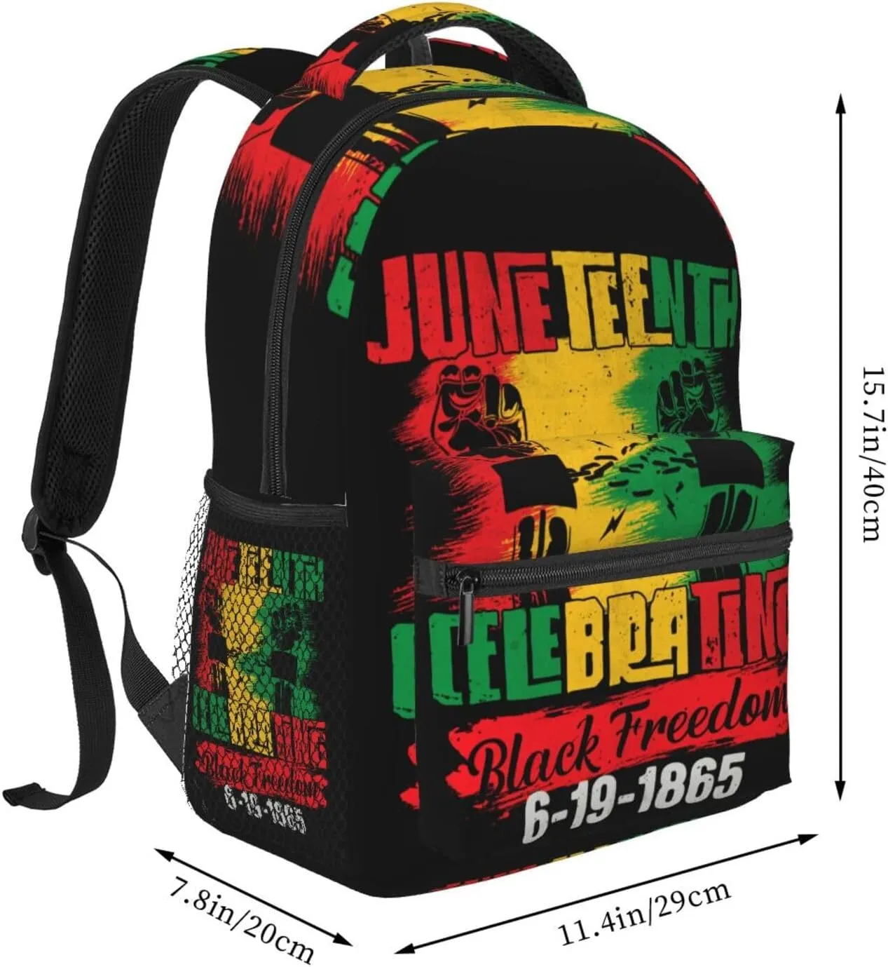 Juneteenth Celebrating Black Freedom 1865 Backpack Lightweight Laptop Backpack Casual Daypack Travel Double Shoulder Bag For Women Men