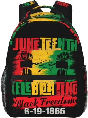 Juneteenth Celebrating Black Freedom 1865 Backpack Lightweight Laptop Backpack Casual Daypack Travel Double Shoulder Bag For Women Men