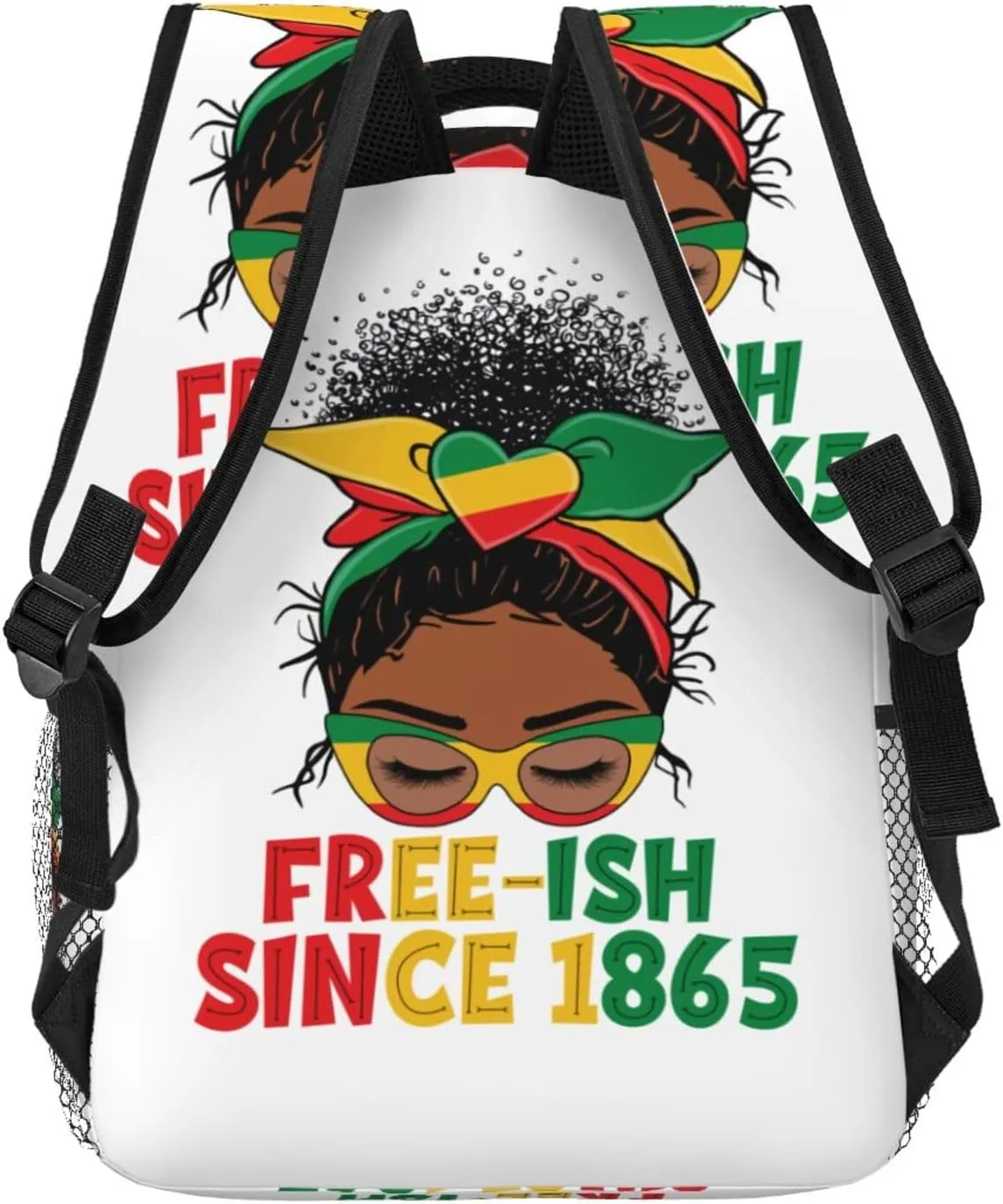 Juneteenth Free-ish Since 1865 Backpack Lightweight Laptop Backpack Casual Daypack Travel Double Shoulder Bag For Women Men
