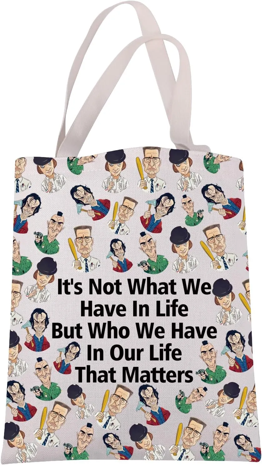 JXGZSO Scary Movie Fans Gift D Killer Movie Tote bag Horror Cartoon Character Shoulder Bag 80s Horror Movie Inspired Gift