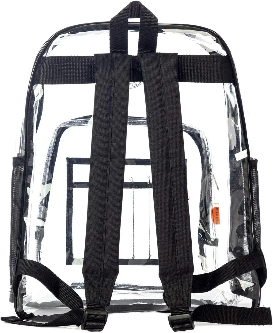 K-Cliffs Large Transparent Backpack Clear Heavy Duty School Bag Durable Student Bookbag See Through Vinyl Daypack Workbag