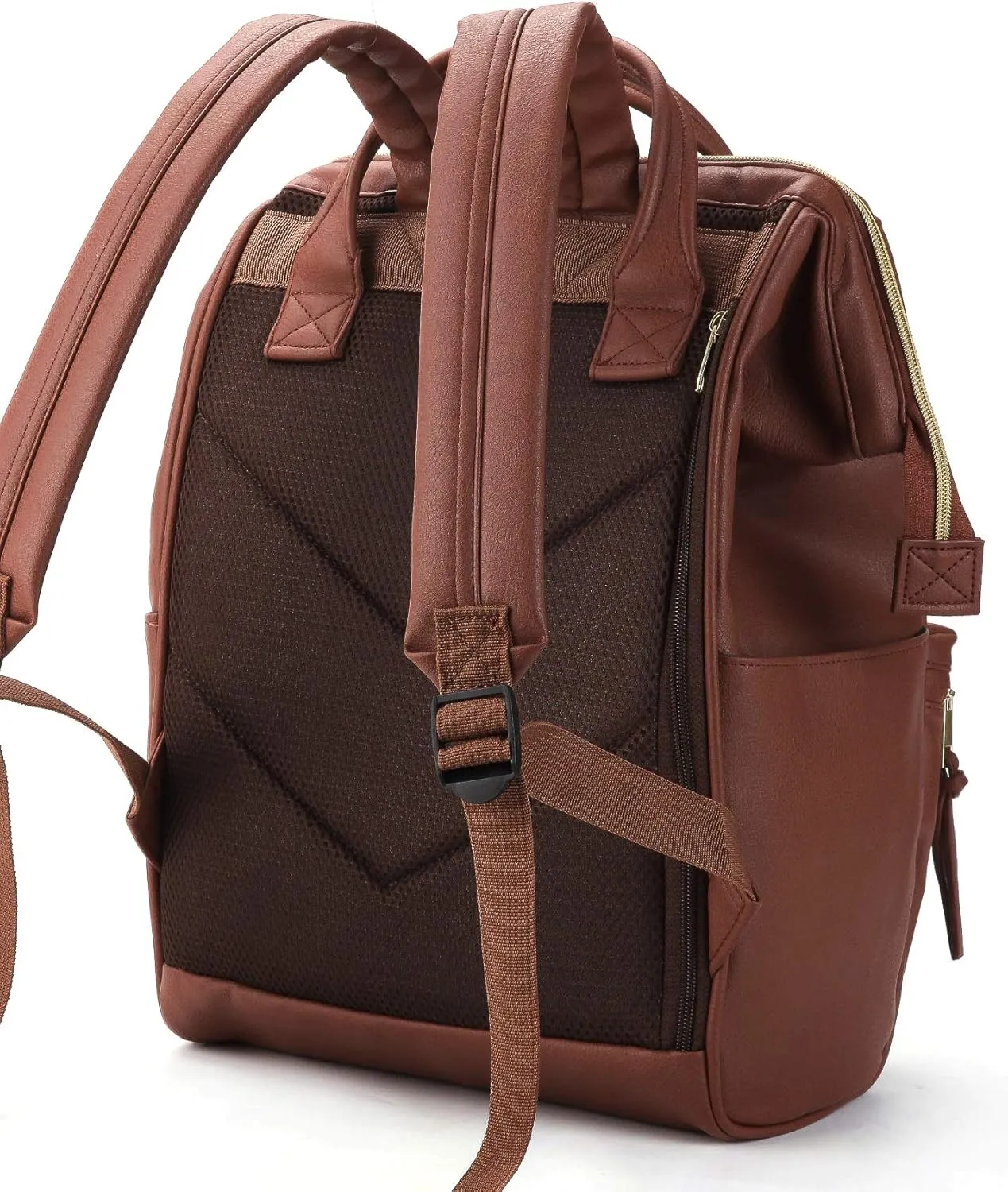 Kah&Kee Leather Backpack for Women and Men 16-inch Laptop Bag | Teacher Professional, Diaper Bag Backpack, Ideal for Work, School, Nursing, College & Travel (Brown, Large)