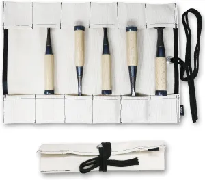KAKURI Chisel Roll Up Pouch, Heavy-Duty Canvas, 12 Pockets Tool Roll Bag Carrying Case, Made in JAPAN