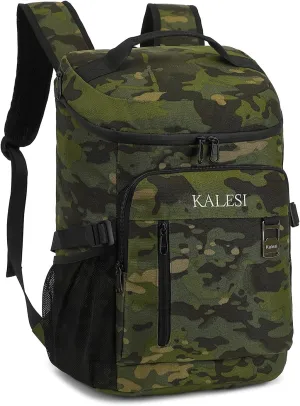 Kalesi Cooler Backpack 36 Cans Lightweight Insulated Backpack Cooler Leak-Proof Travel Camping Lunch Backpack Outdoor Cutlery Backpack for Men and Women