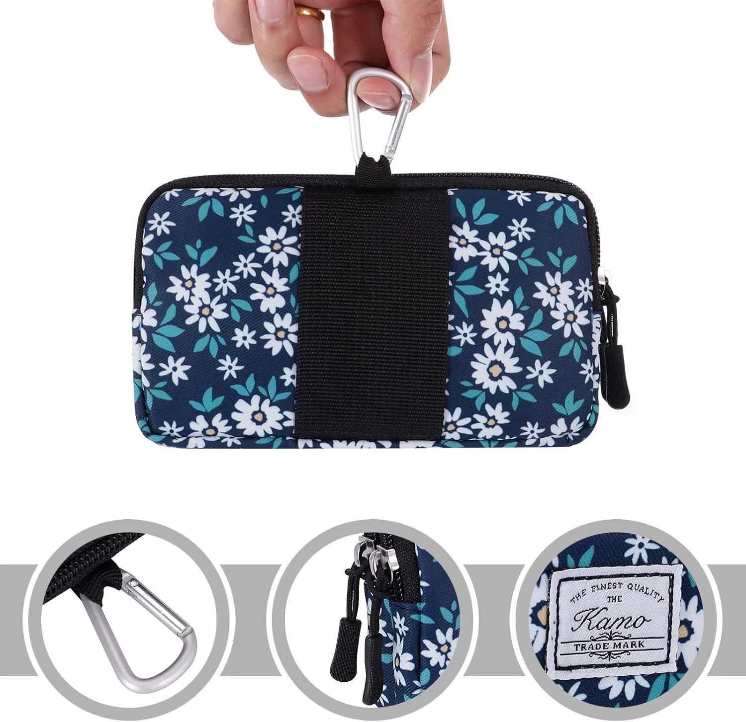 KAMO Multipurpose Canvas Horizontal Smartphone Pouch Cell Phone Holster with Belt Loop Pouch Bag Belt Pouches for Women Cellphone Holster for Women & Men