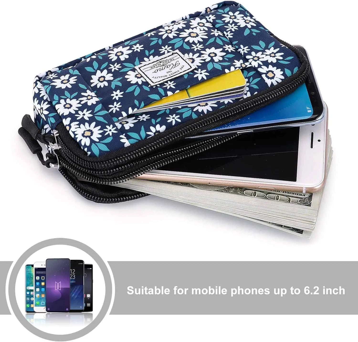 KAMO Multipurpose Canvas Horizontal Smartphone Pouch Cell Phone Holster with Belt Loop Pouch Bag Belt Pouches for Women Cellphone Holster for Women & Men