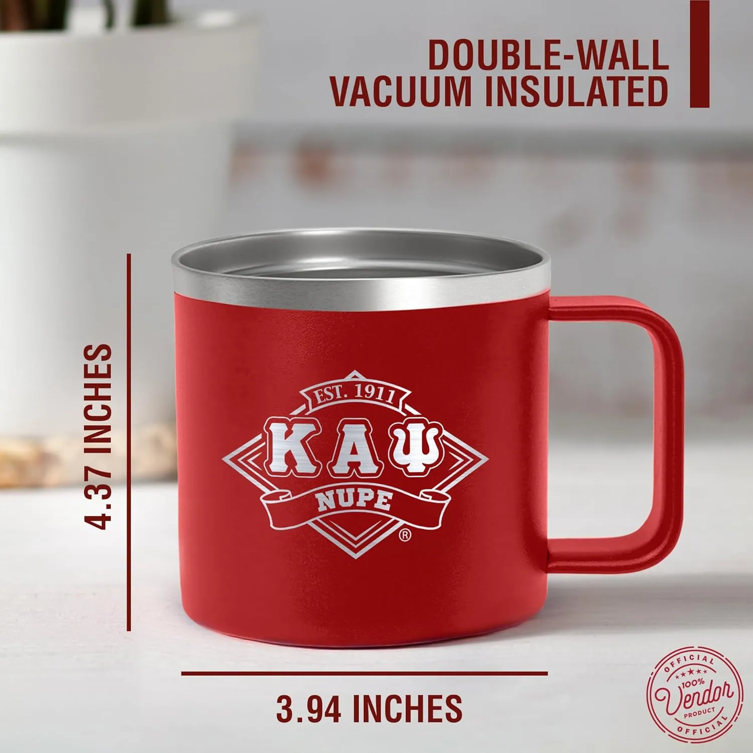 Kappa Alpha Psi Fraternity Paraphernalia - Official Vendor -14 oz Insulated Mug - NUPE