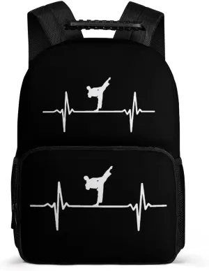 Karate Heartbeat Fashion Backpack Laptop Bag Travel Work Business Computer Back Pack Purse