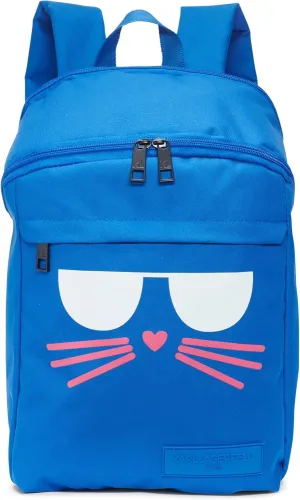 Karl Lagerfeld Paris Women's Lightweight Cat Backpack, Blue, One Size