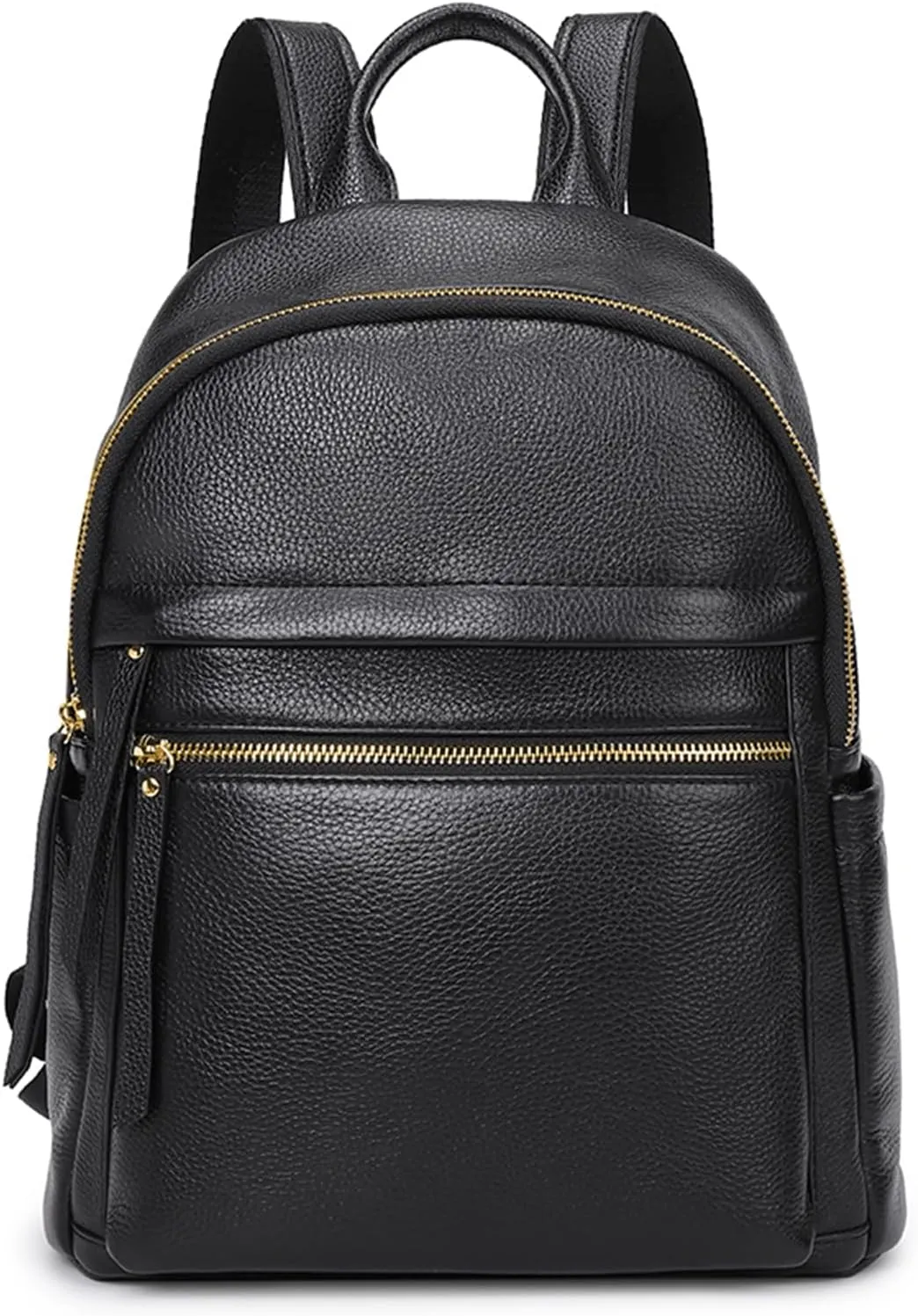 Kattee Genuine Leather Backpack Purse for Women Multi-functional Elegant Daypack Soft Leather Shoulder Bag Shopping Trip, Medium, Black
