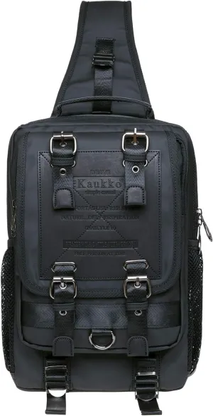 KAUKKO Canvas Messenger Bag Cross Body Shoulder Sling Backpack Travel Hiking Chest Bag