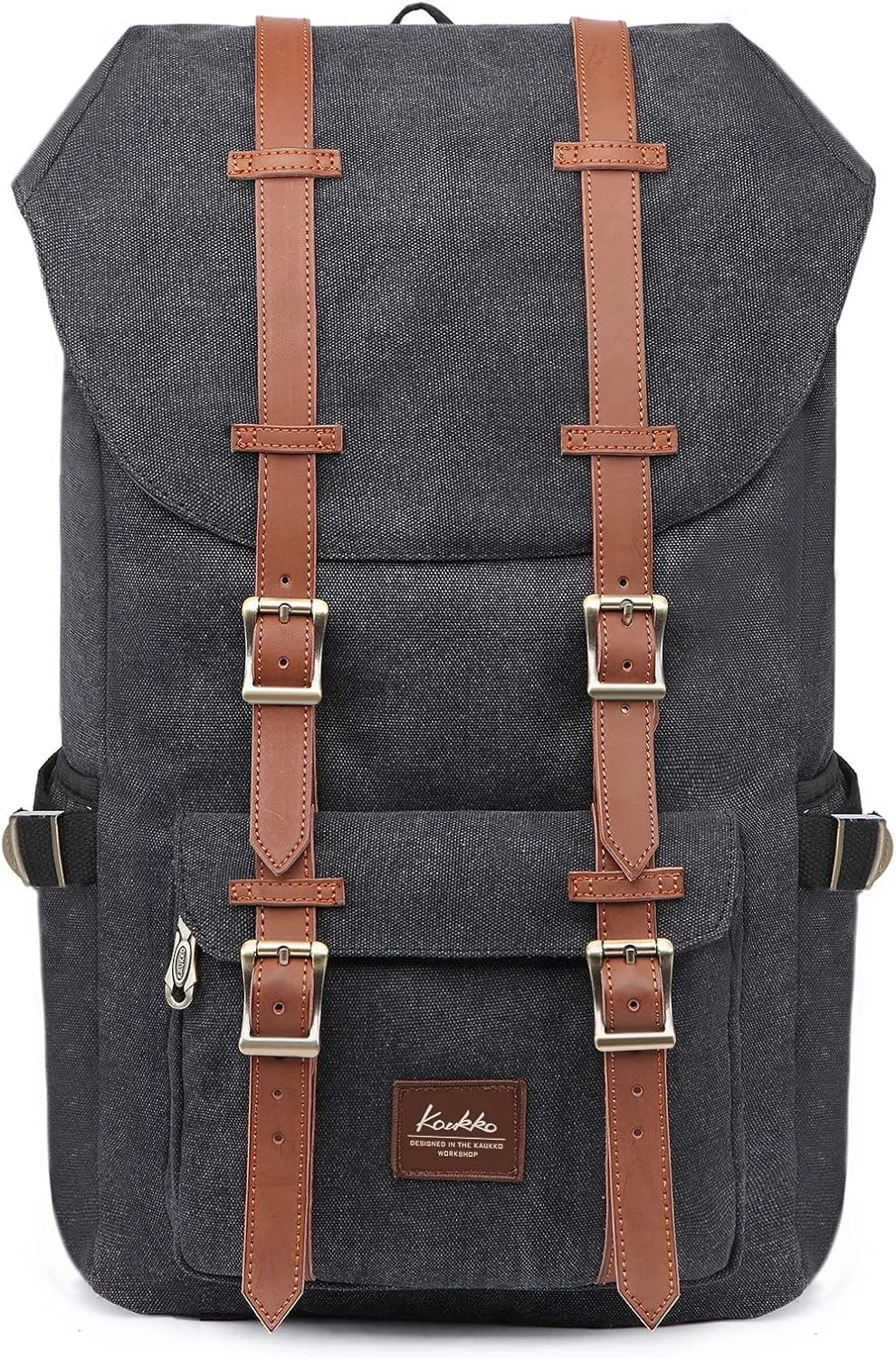 KAUKKO Travel Laptop Backpack Outdoor Rucksack Causal backpack Fits 15.6"(Canvas Black)